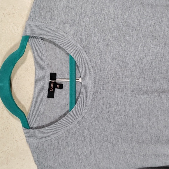 01168 Quince gray mostly organic cotton lightweight sweater XL NWT - Picture 2 of 8